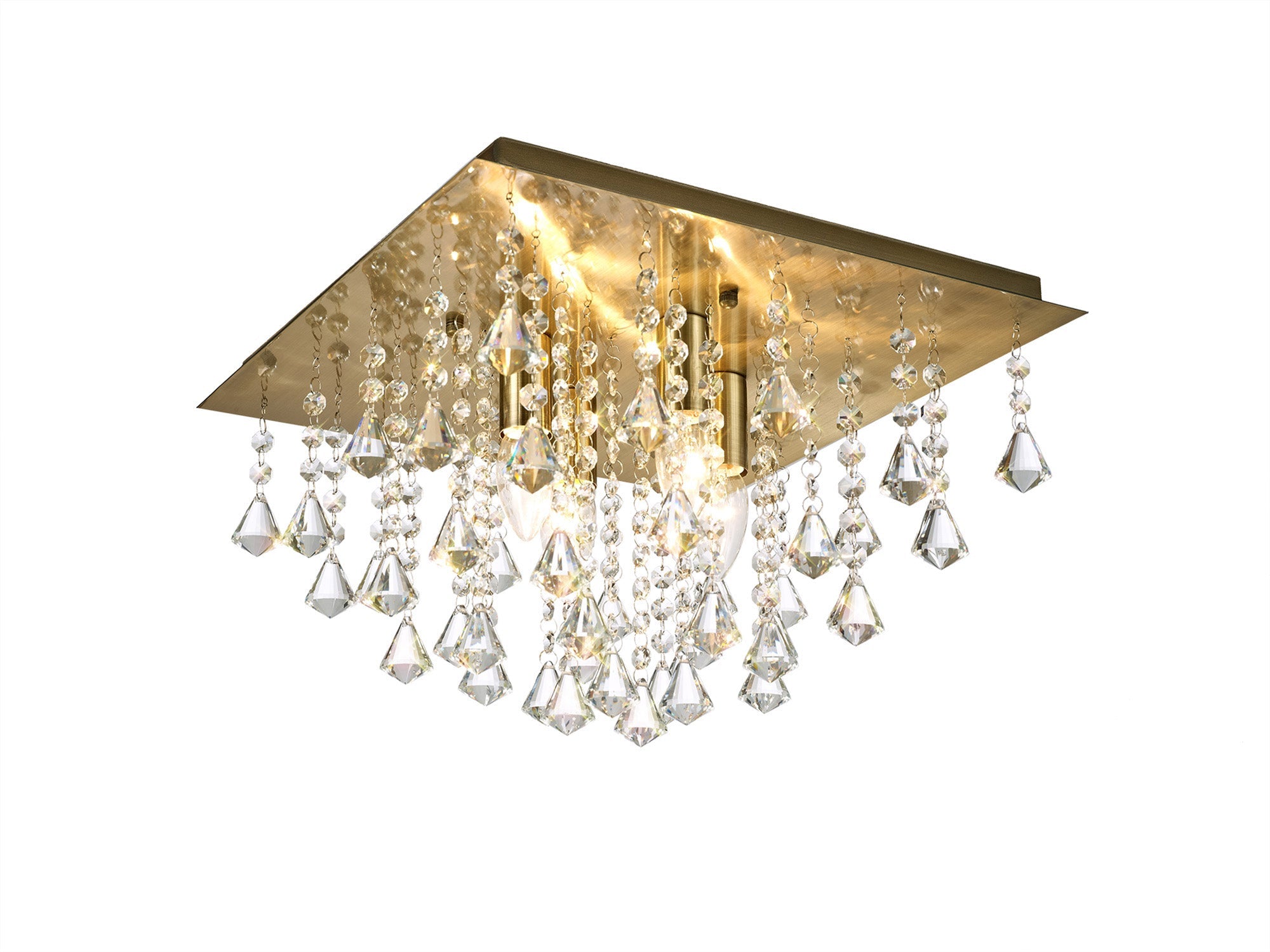 Deco - Acton Square Flush Crystal Ceiling Light - Luminosity Designs Ltd