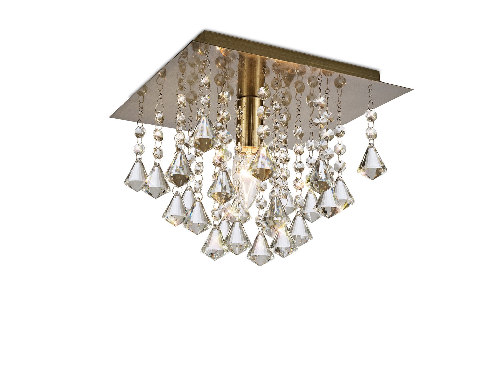 Deco - Acton Square Flush Crystal Ceiling Light - Luminosity Designs Ltd
