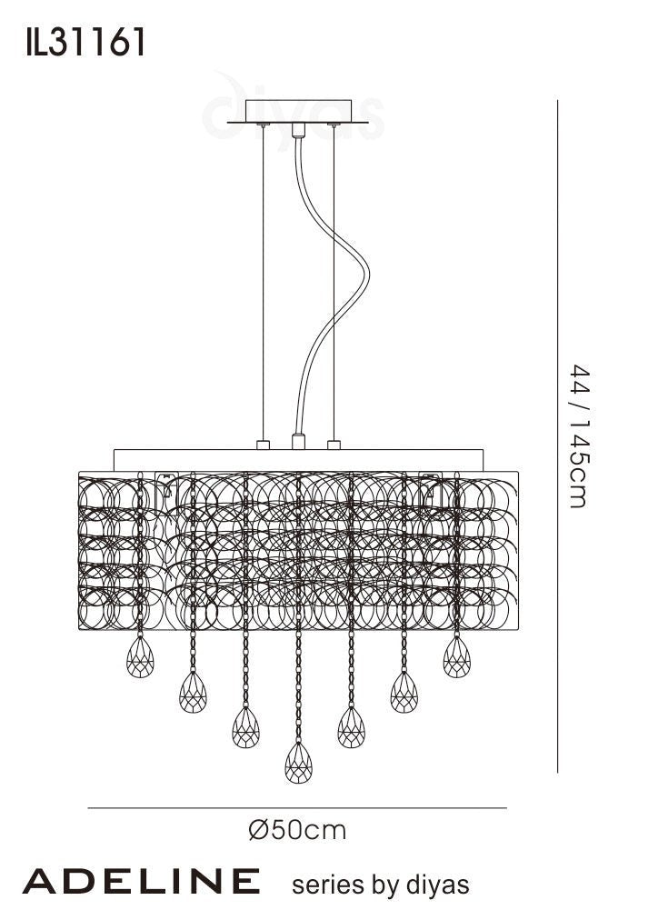 Diyas - Adeline Large Pendant - Luminosity Designs Ltd