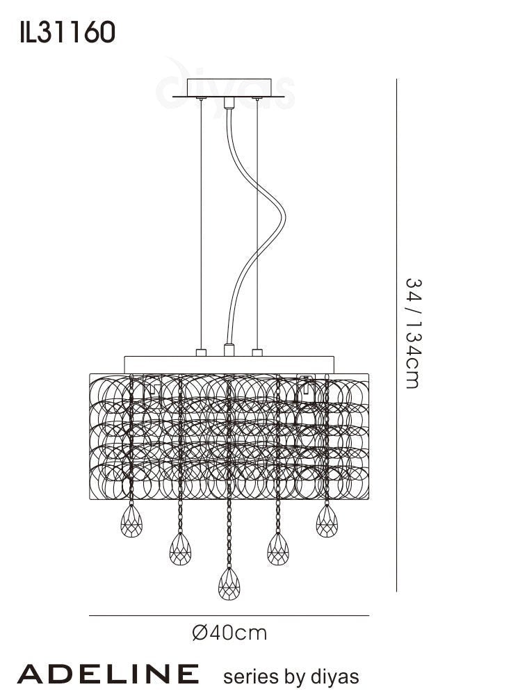 Diyas - Adeline Pendant - Small - Luminosity Designs Ltd