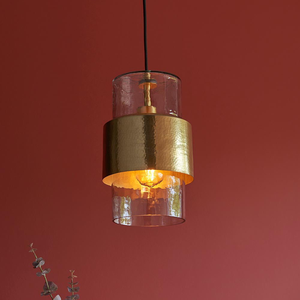 Metal and Glass Vintage Akari Industrial Style Pendant Light, 1x E27