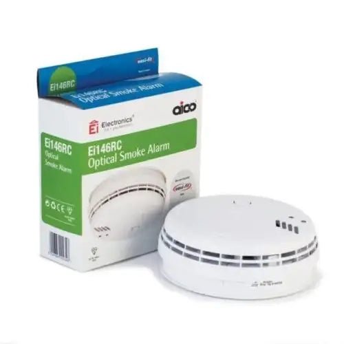 Duracell - AICO Optical Smoke Alarm. 230V with Alkaline Battery Back - up. Easi - fit base E146E - Luminosity Designs Ltd
