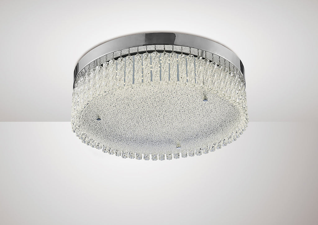 Diyas - Aiden Large Round Flush Ceiling Light - Luminosity Designs Ltd