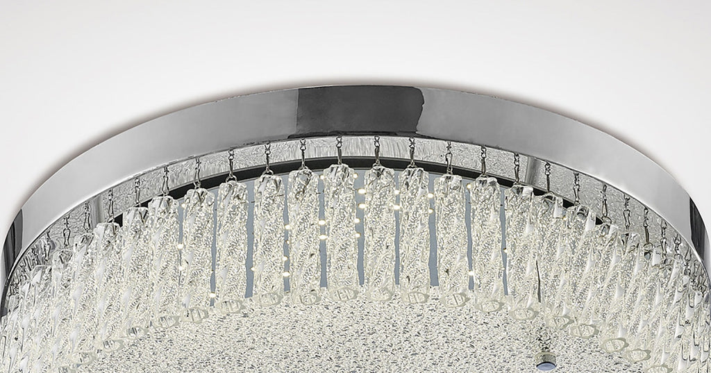 Diyas - Aiden Large Round Flush Ceiling Light - Luminosity Designs Ltd