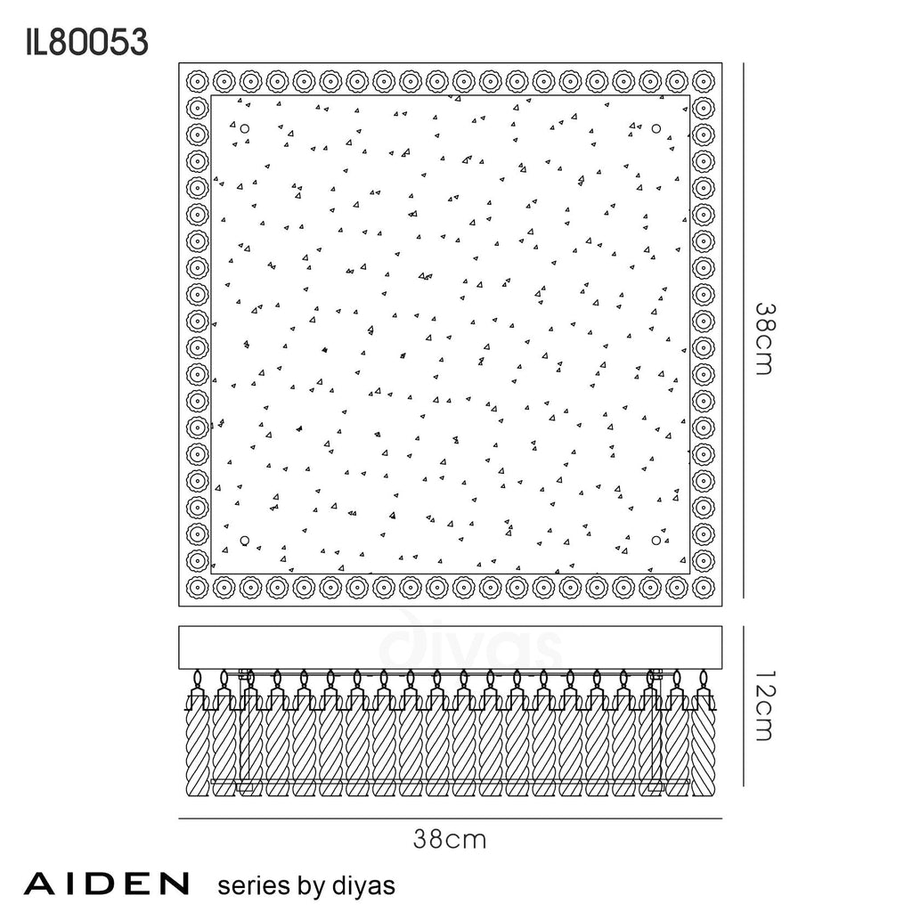 Diyas - Aiden Large Square Ceiling - Luminosity Designs Ltd
