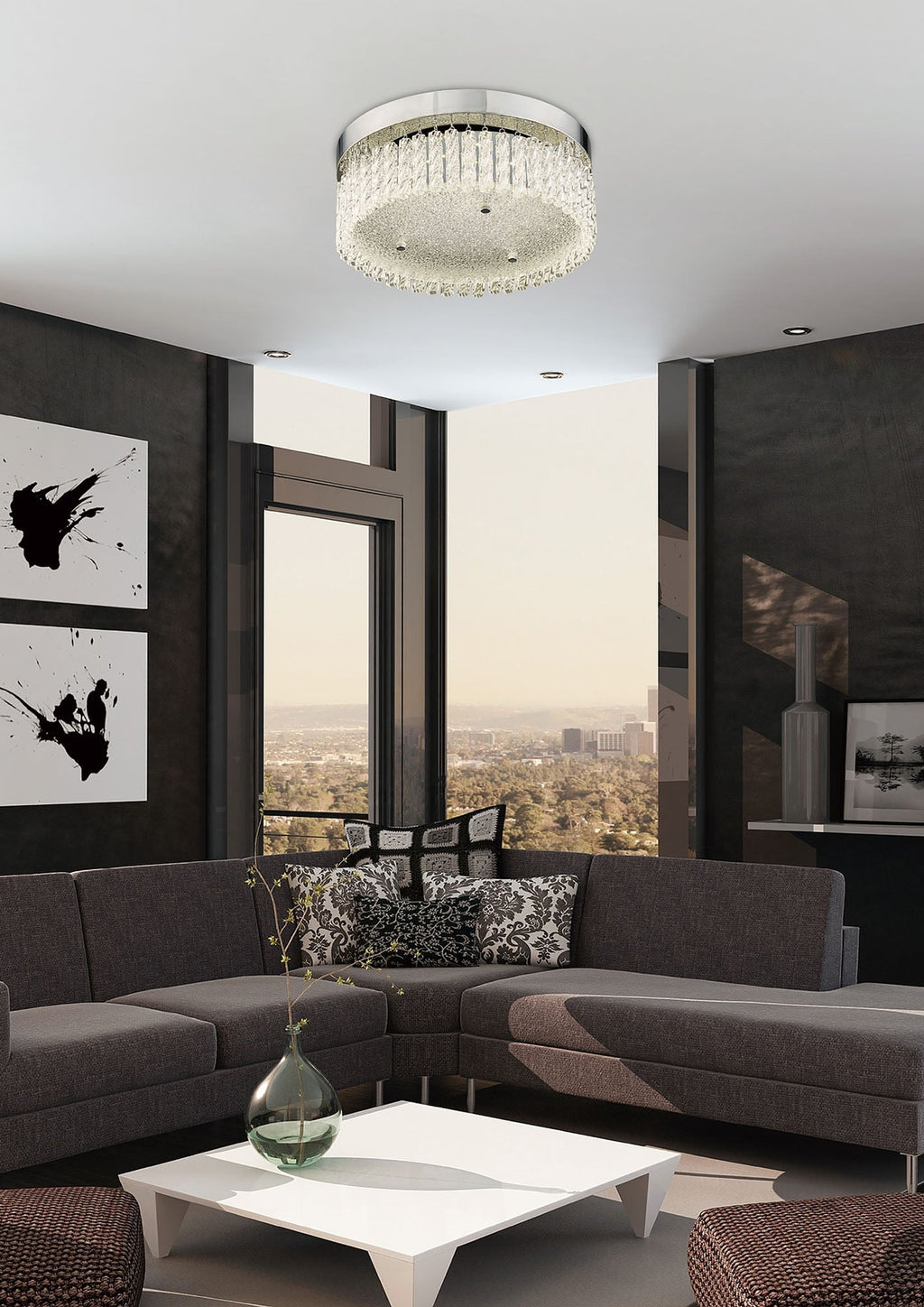 Diyas - Aiden Small Round Ceiling Light - Luminosity Designs Ltd