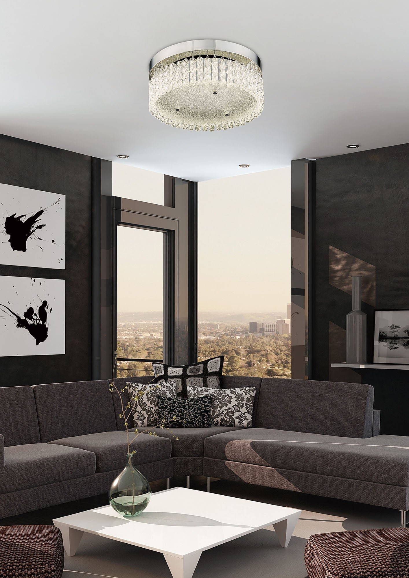 Diyas - Aiden Small Round Ceiling Light - Luminosity Designs Ltd