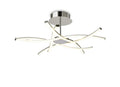 Aire 70cm Semi Flush, 42W LED, 3000K, 3700lm, Silver/Frosted Acrylic/Polished Chrome (Mantra m6030) - Luminosity Designs Ltd