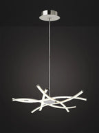 Aire LED Pendant 71cm Round 42W 3000K, 3700lm, Silver/Frosted Acrylic/Polished Chrome (Mantra m5914) - Luminosity Designs Ltd