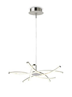 Aire LED Pendant 71cm Round 42W 3000K, 3700lm, Silver/Frosted Acrylic/Polished Chrome (Mantra m5914) - Luminosity Designs Ltd