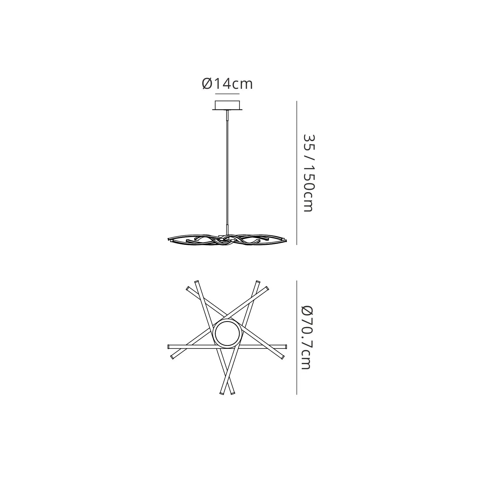 Aire LED Pendant 71cm Round 42W 3000K, 3700lm, Silver/Frosted Acrylic/Polished Chrome (Mantra m5914) - Luminosity Designs Ltd