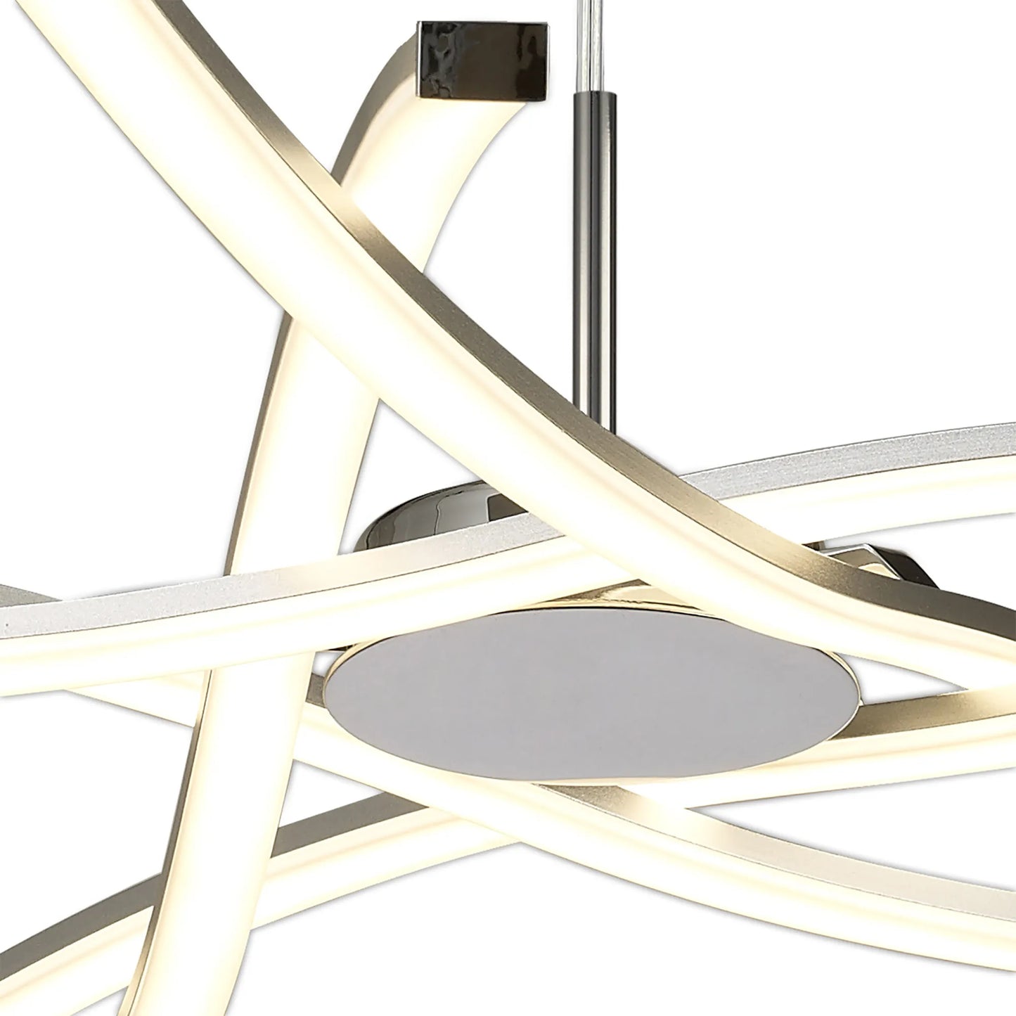 Aire LED Pendant 71cm Round 42W 3000K, 3700lm, Silver/Frosted Acrylic/Polished Chrome (Mantra m5914)