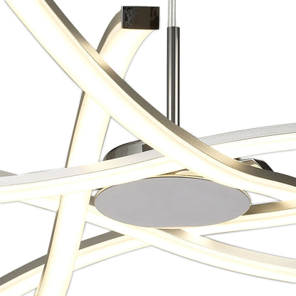 Aire LED Pendant 71cm Round 42W 3000K, 3700lm, Silver/Frosted Acrylic/Polished Chrome (Mantra m5914)