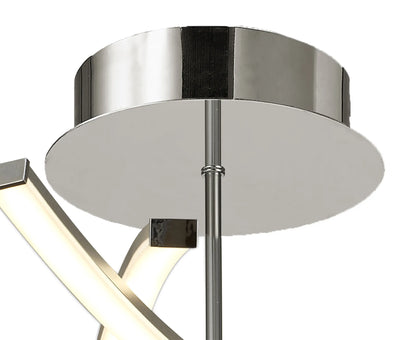 Aire LED Ceiling 70.5cm Round 42W 3000K, 3700lm, Dimmable, Silver/Frosted Acrylic/Polished Chrome (Mantra m5917)