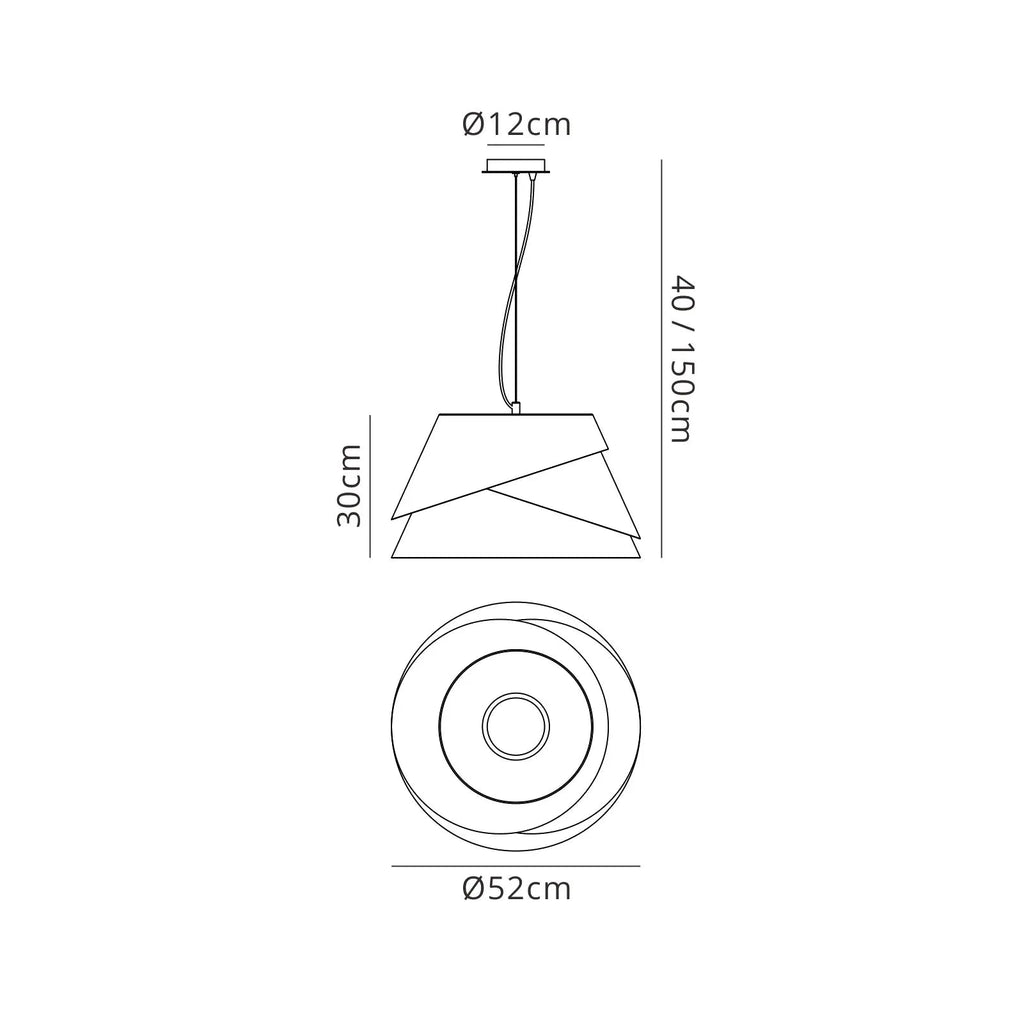 Mantra - Alboran Aluminium and Iron Light Pendant. 1x E27 (Mantra m5862) - Luminosity Designs Ltd