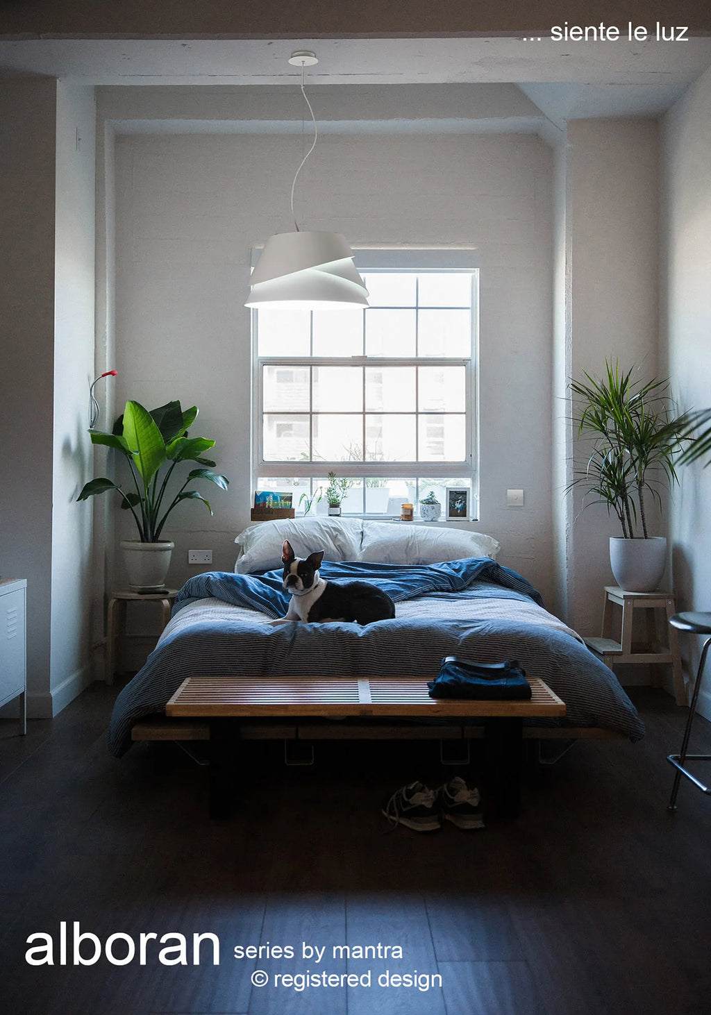 Alboran Aluminium and Iron Light Pendant. 1x E27 (Mantra m5862)