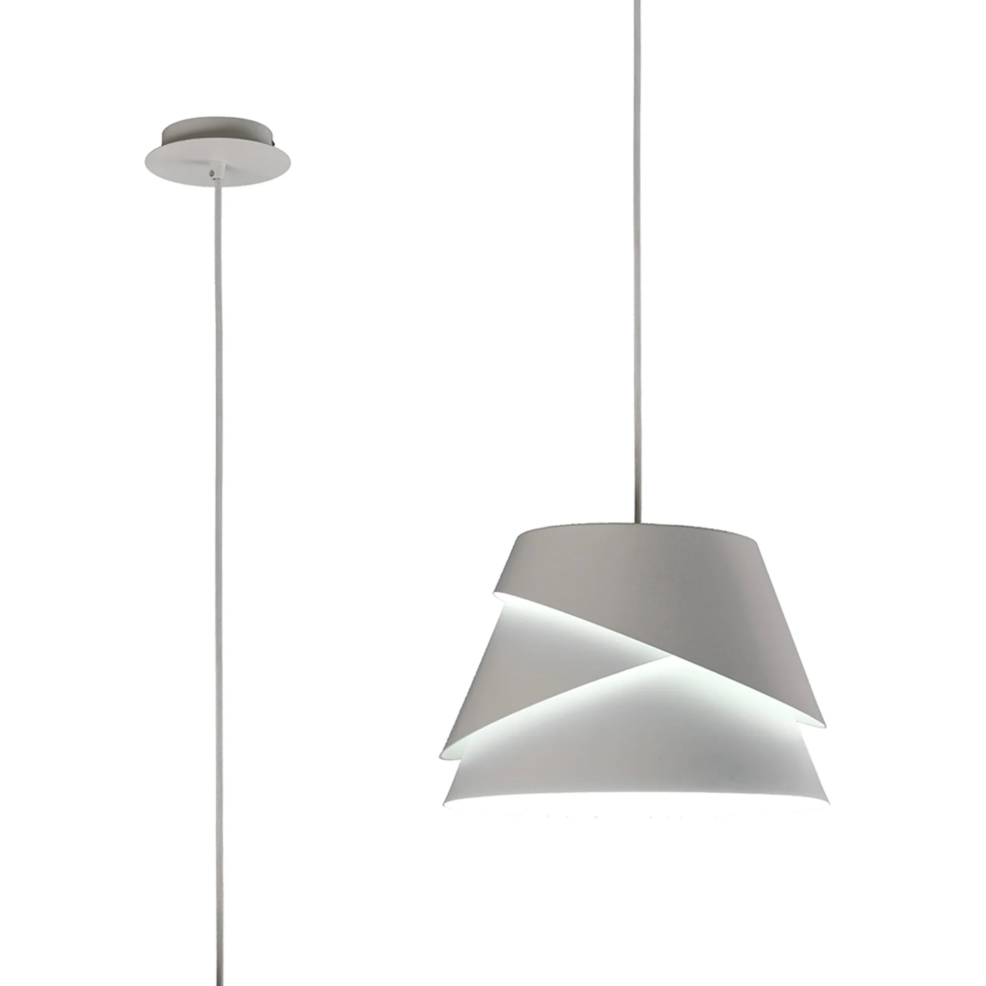 Alboran Aluminium and Iron Light Pendant. 1x E27 (Mantra m5862)