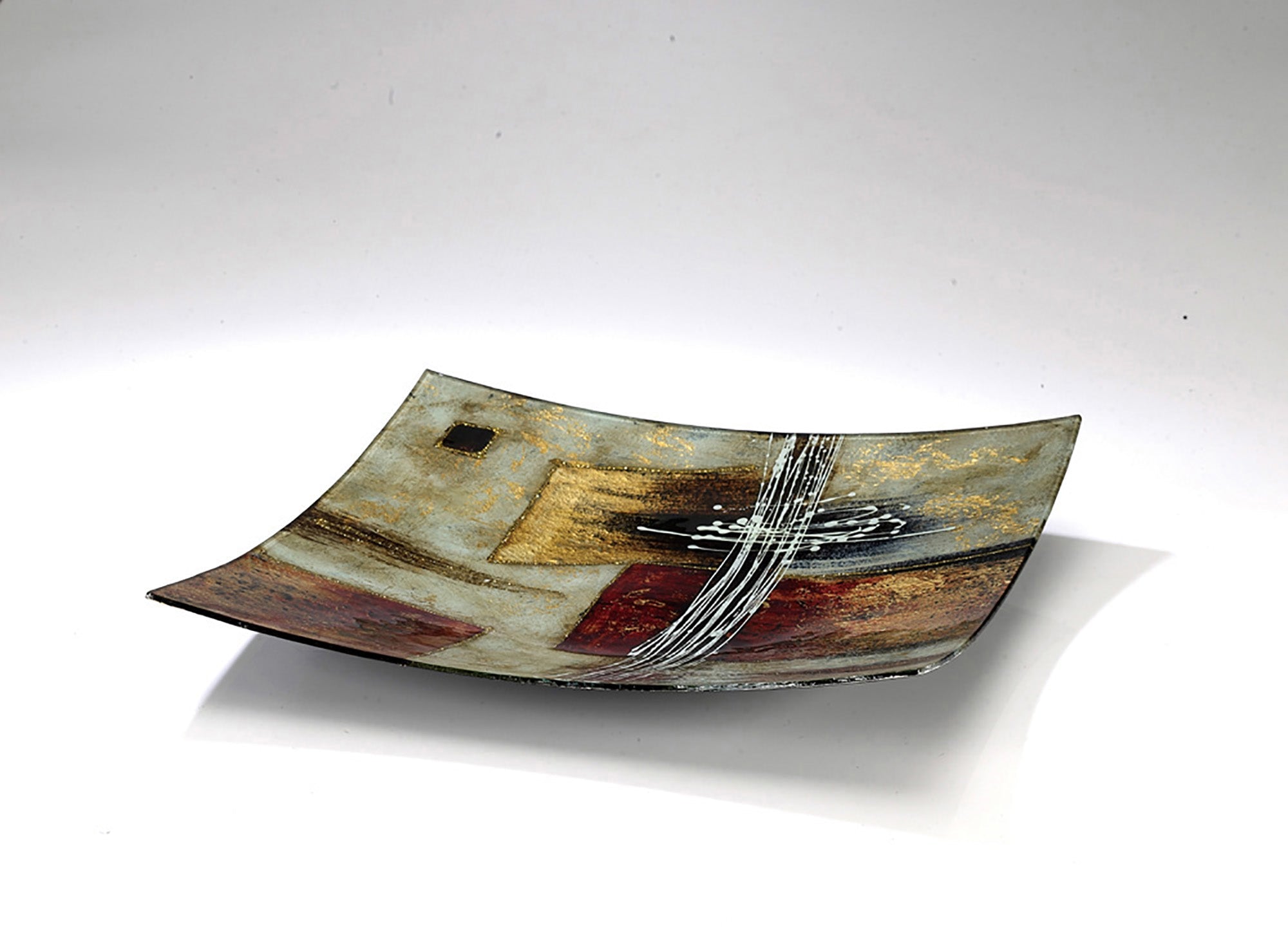 Diyas Home - Aleta Glass Art 16 Inch Platter Multi - Colour - Luminosity Designs Ltd