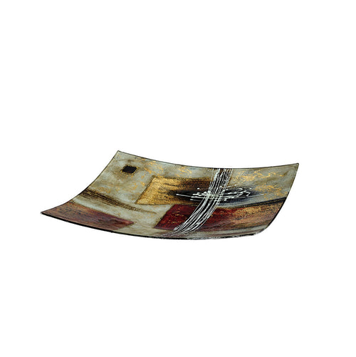 Diyas Home - Aleta Glass Art 16 Inch Platter Multi - Colour - Luminosity Designs Ltd