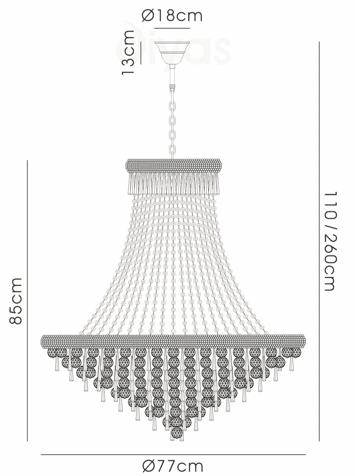 Diyas - Alexandra 18 Light Chandelier - Luminosity Designs Ltd