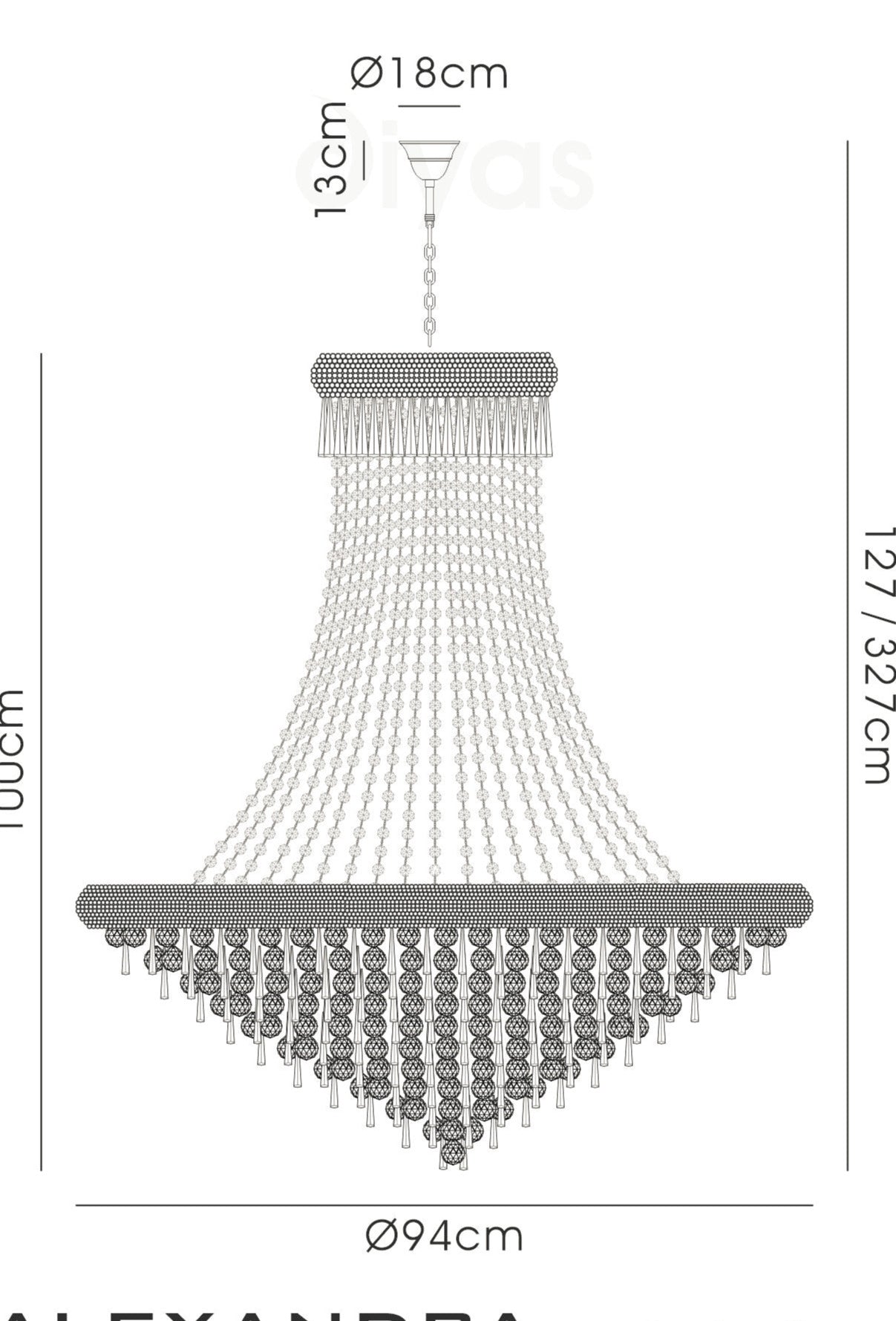Diyas - Alexandra 20 Light Chandelier - Luminosity Designs Ltd