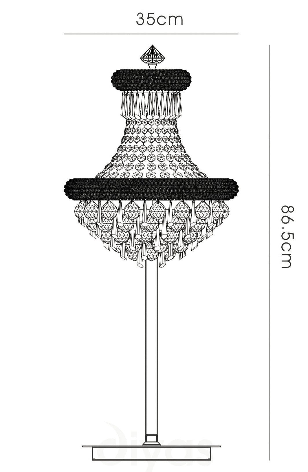 Diyas - Alexandra Chandelier Table Lamp - Luminosity Designs Ltd