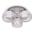 lse - Alissa IP44 Bathroom Rated LED Round 3 Light Flush Ceiling Fitting with Glass Shades - Luminosity Designs Ltd