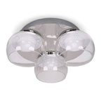 lse - Alissa IP44 Bathroom Rated LED Round 3 Light Flush Ceiling Fitting with Glass Shades - Luminosity Designs Ltd
