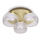 lse - Alissa IP44 Bathroom Rated LED Round 3 Light Flush Ceiling Fitting with Glass Shades - Luminosity Designs Ltd