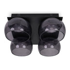 lse - Alissa IP44 Bathroom Rated LED Square 4 Light Flush Ceiling Fitting with Glass Shades - Luminosity Designs Ltd