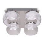 lse - Alissa IP44 Bathroom Rated LED Square 4 Light Flush Ceiling Fitting with Glass Shades - Luminosity Designs Ltd