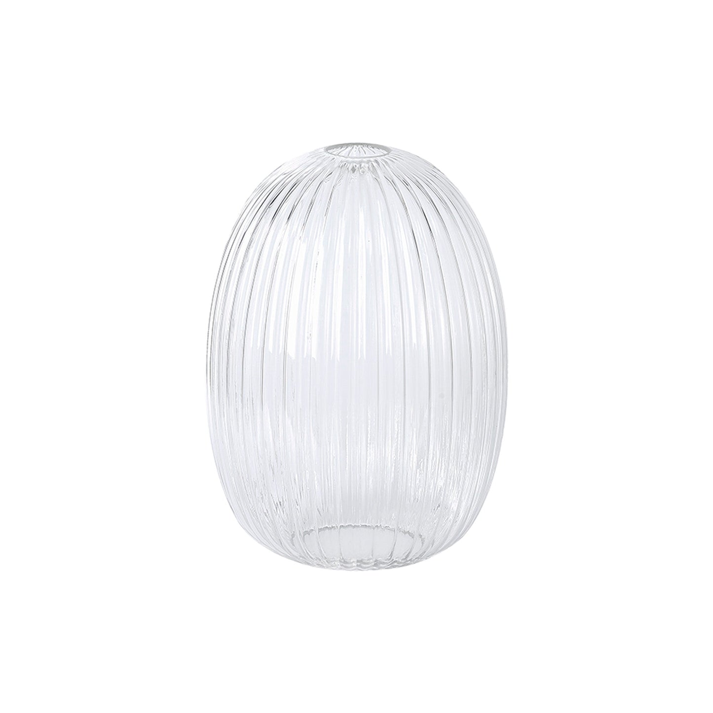 Small Tubular Almond Baron Ribbed Glass Shades