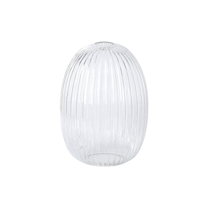 Small Tubular Almond Baron Ribbed Glass Shades