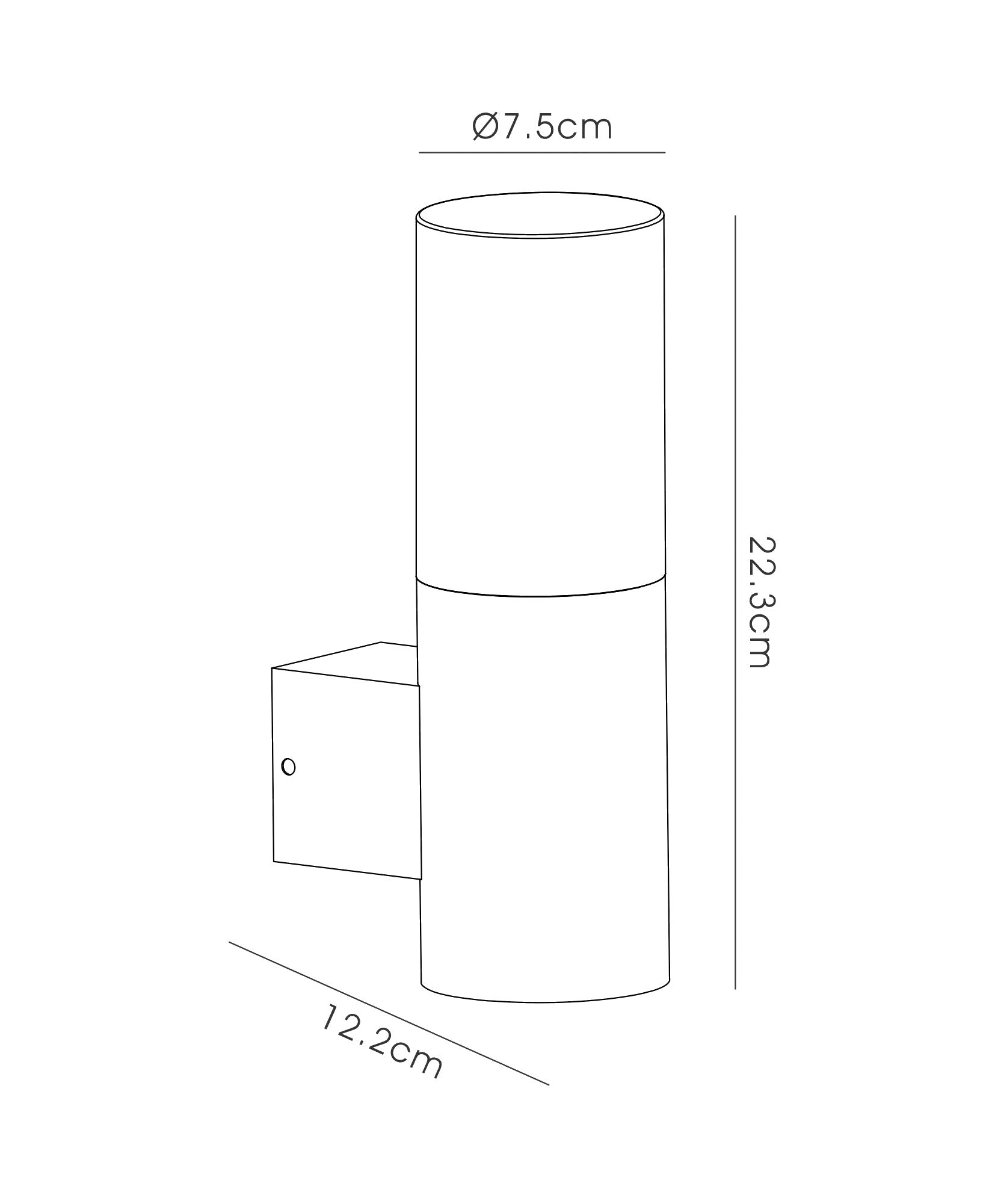 Deco - Alpin Up Cylinder Wall Light - Luminosity Designs Ltd