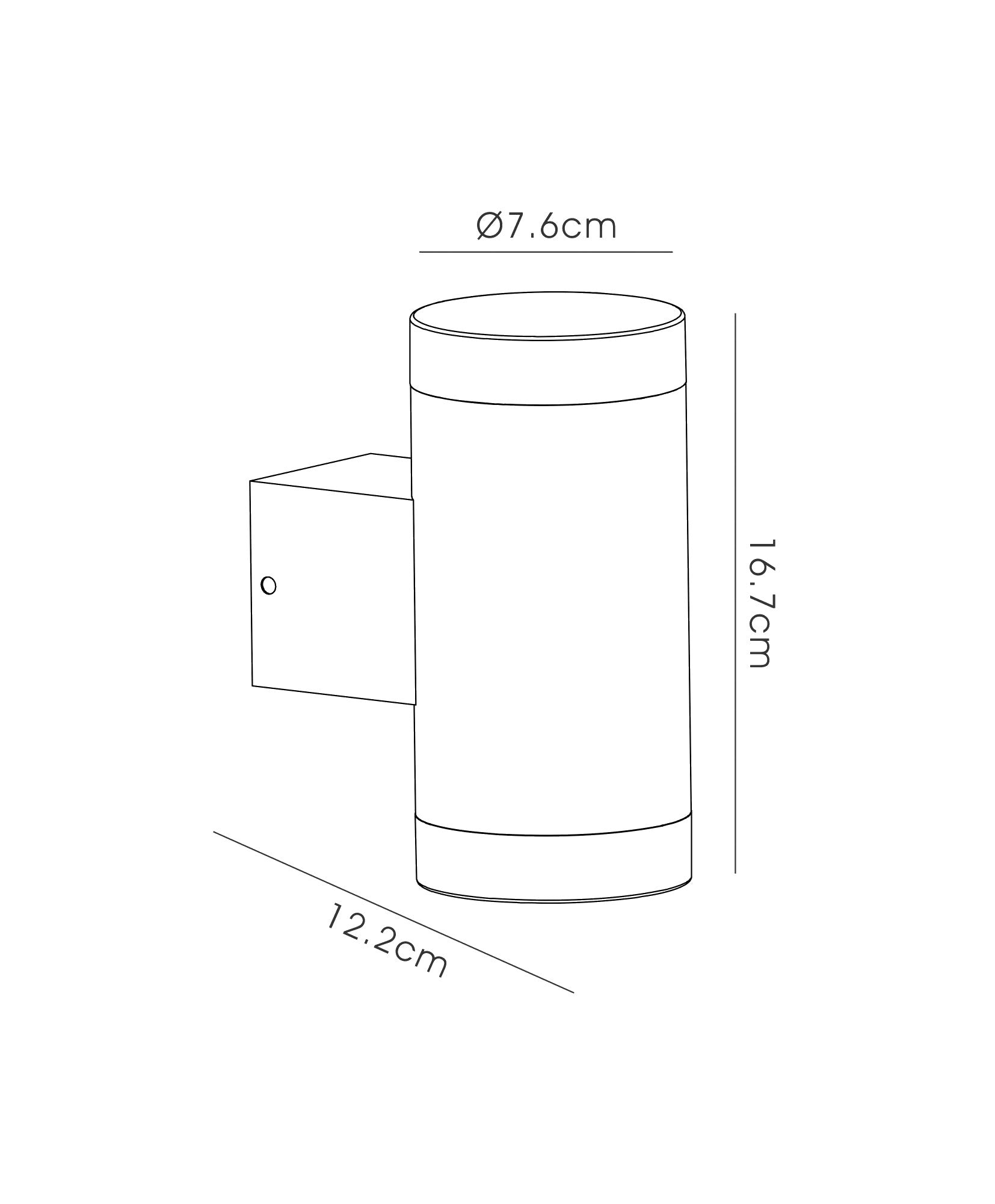 Deco - Alpin Up & Down Cylinder Wall Light - Luminosity Designs Ltd