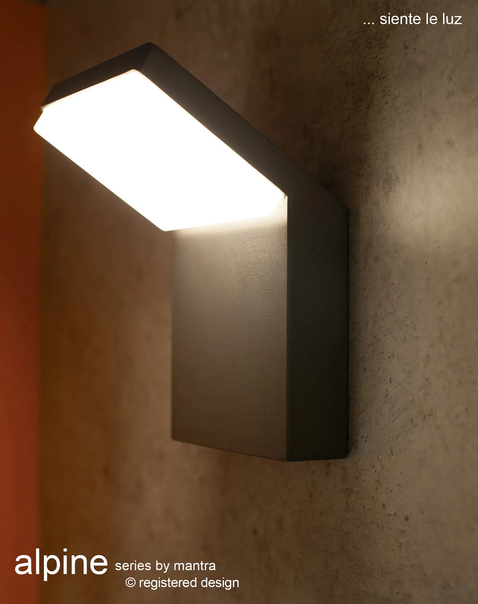 Mantra Fusion - Alpine Slimline Wall Lamp, 6W LED, 3000K, 510lm, IP65 (Mantra M7045) - Luminosity Designs Ltd