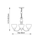Endon - Alton 3 Light Convertible Ceiling Pendant with frosted Glass Shades E14 - Luminosity Designs Ltd