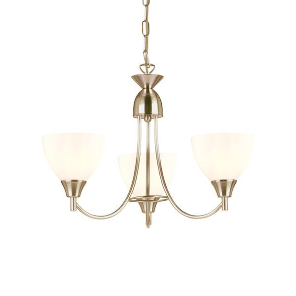 Endon - Alton 3 Light Convertible Ceiling Pendant with frosted Glass Shades E14 - Luminosity Designs Ltd