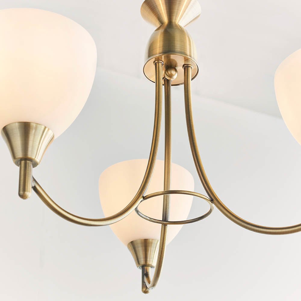 Endon - Alton 3 Light Convertible Ceiling Pendant with frosted Glass Shades E14 - Luminosity Designs Ltd