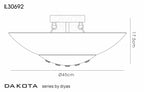 Diyas - Amada Semi Flush Ceiling Light - Luminosity Designs Ltd