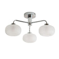 lse - Amaia IP44 Bathroom Rated 3 Armed Semi Flush Ceiling Fitting with Glass Shades - Luminosity Designs Ltd