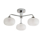 lse - Amaia IP44 Bathroom Rated 3 Armed Semi Flush Ceiling Fitting with Glass Shades - Luminosity Designs Ltd