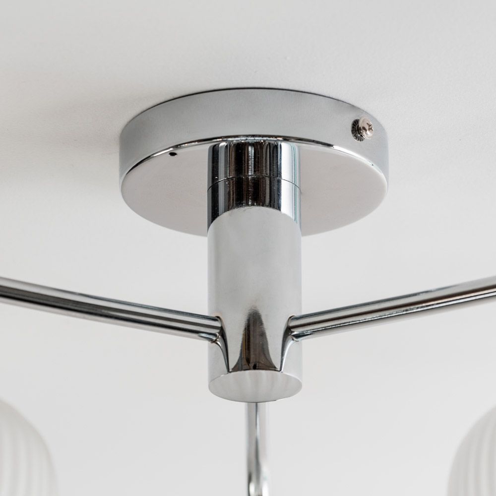 lse - Amaia IP44 Bathroom Rated 3 Armed Semi Flush Ceiling Fitting with Glass Shades - Luminosity Designs Ltd