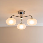 lse - Amaia IP44 Bathroom Rated 3 Armed Semi Flush Ceiling Fitting with Glass Shades - Luminosity Designs Ltd