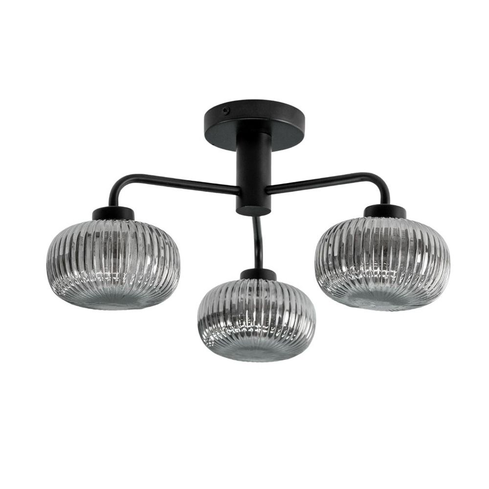 lse - Amaia IP44 Bathroom Rated 3 Armed Semi Flush Ceiling Fitting with Glass Shades - Luminosity Designs Ltd
