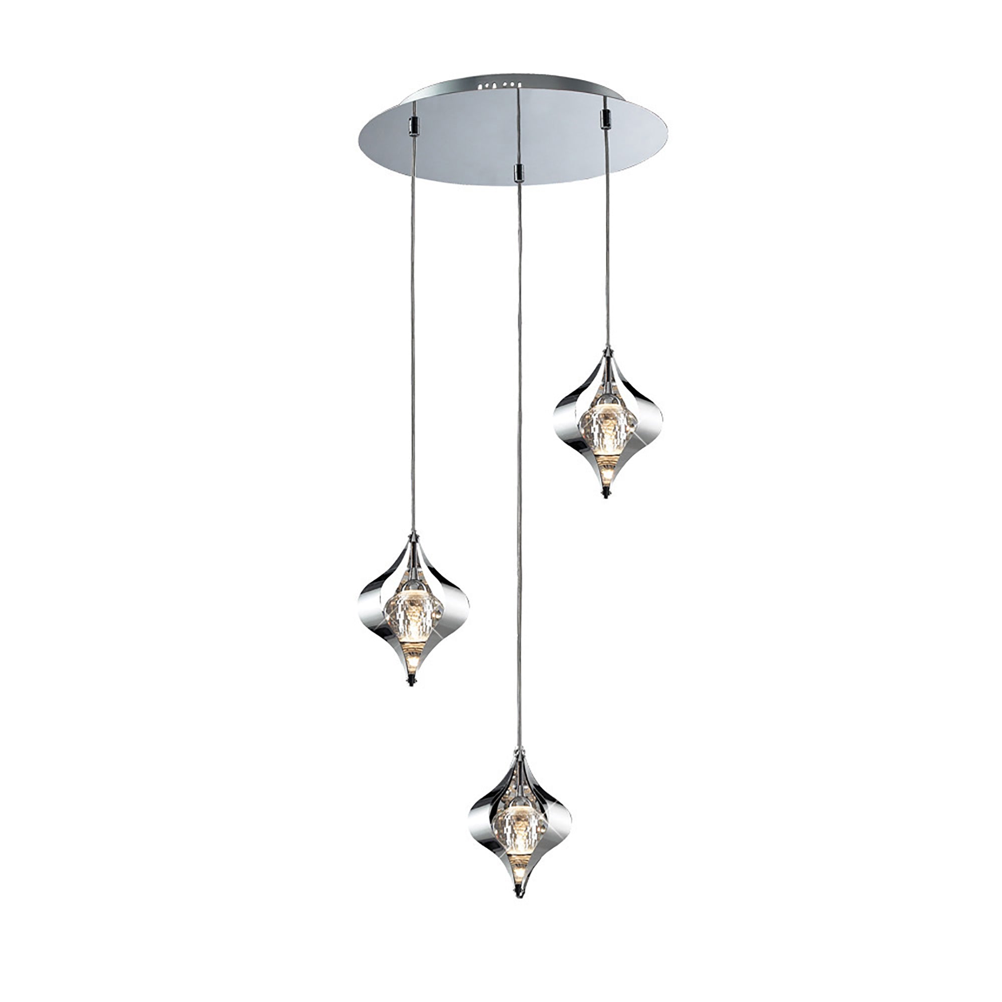 Diyas - Amano Round 3 Light Pendant - Luminosity Designs Ltd
