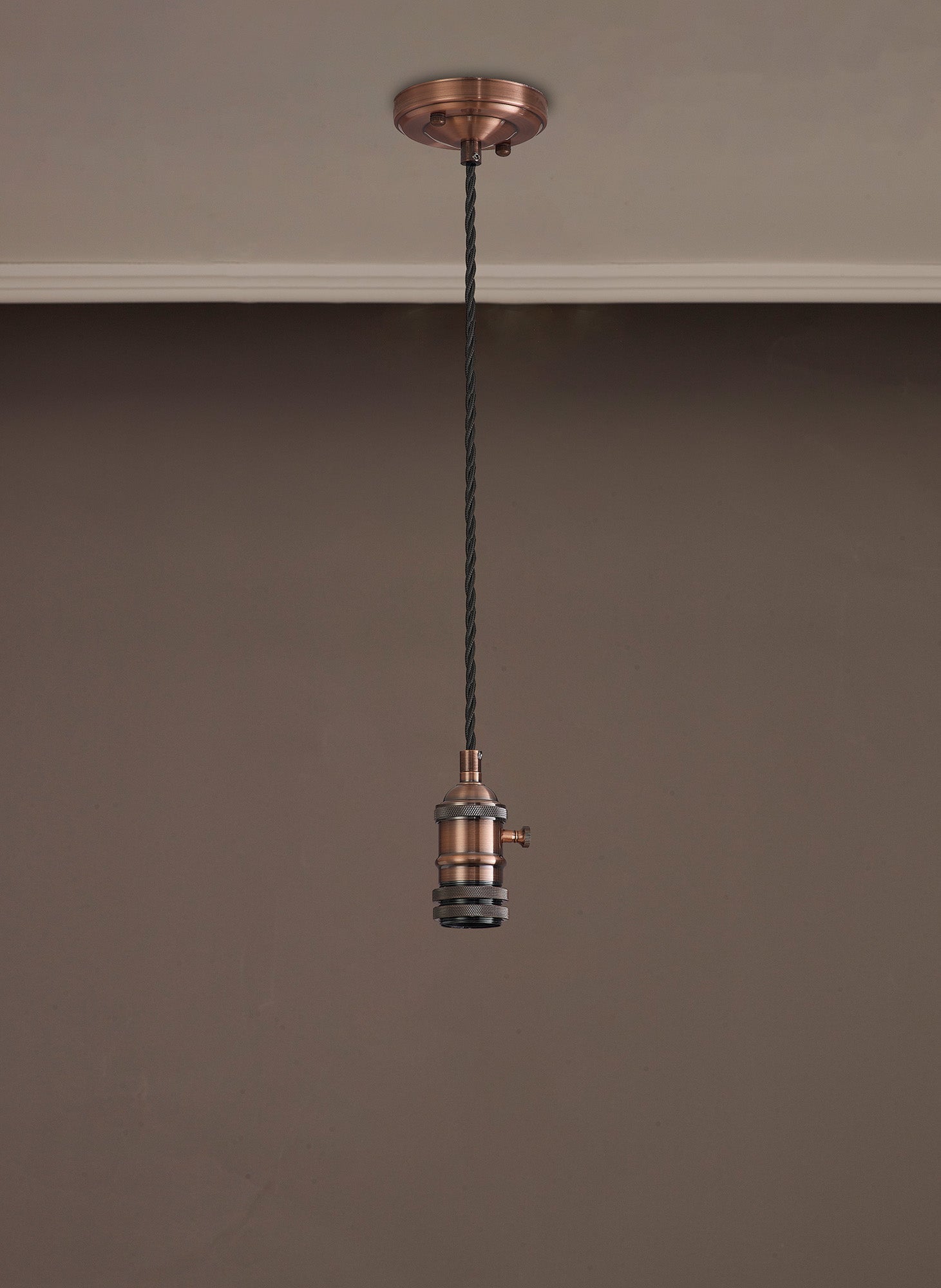 Luminosity Designs Ltd - Amber 11cm Switched Pendant Light (FRAME ONLY) 1.5m, 1 x E27, 3 Core Twisted Braided Cable - Luminosity Designs Ltd