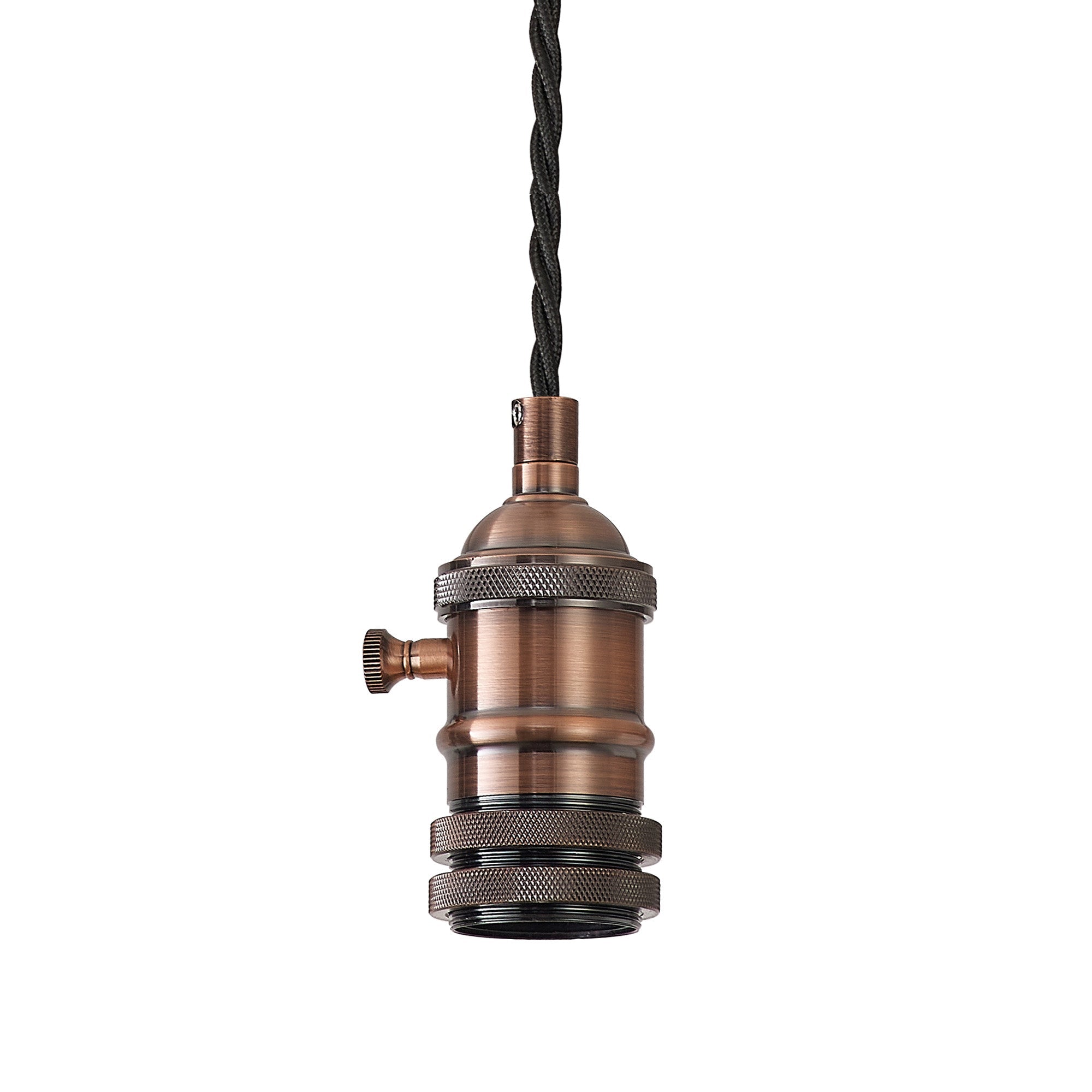 Luminosity Designs Ltd - Amber 11cm Switched Pendant Light (FRAME ONLY) 1.5m, 1 x E27, 3 Core Twisted Braided Cable - Luminosity Designs Ltd