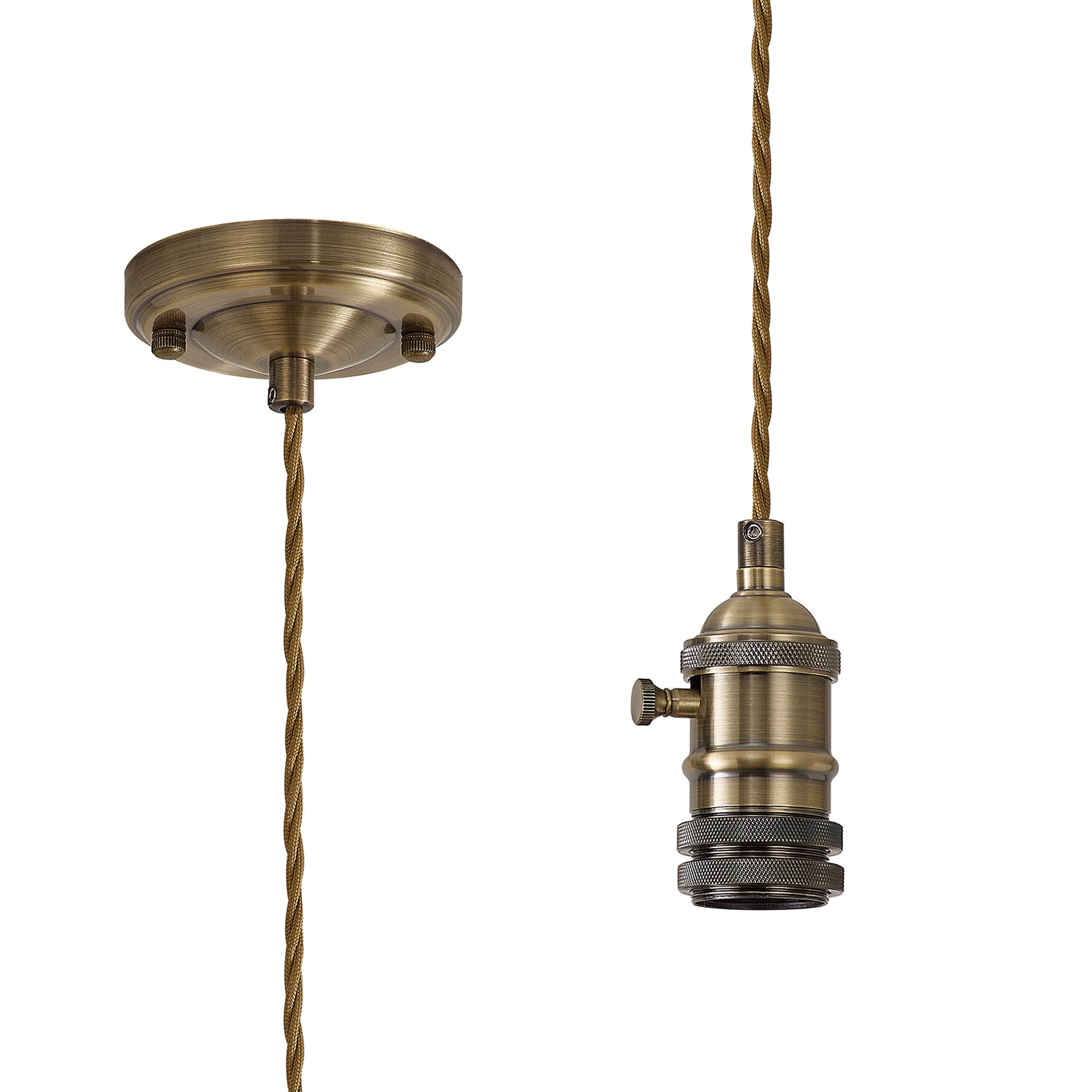 Luminosity Designs Ltd - Amber 11cm Switched Pendant Light (FRAME ONLY) 1.5m, 1 x E27, 3 Core Twisted Braided Cable - Luminosity Designs Ltd