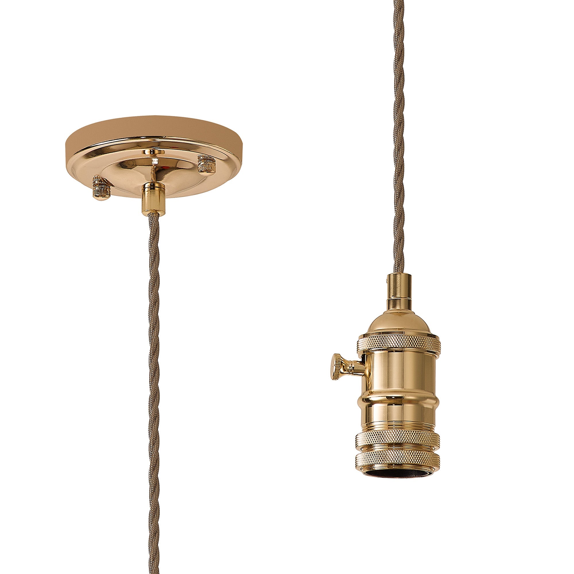 Luminosity Designs Ltd - Amber 11cm Switched Pendant Light (FRAME ONLY) 1.5m, 1 x E27, 3 Core Twisted Braided Cable - Luminosity Designs Ltd